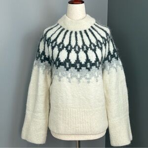 Banana Republic Factory Alpaca Blend Fair Isle Nordic Mock Neck Sweater XXS